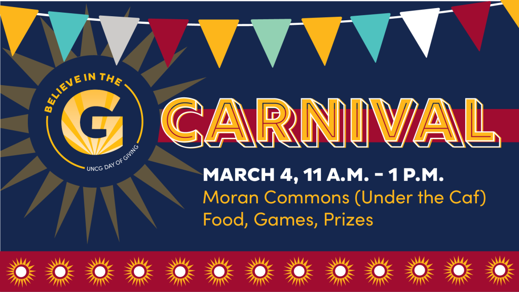 Believe in the G Carnival! March 4 at 11am at Moran Commons.
