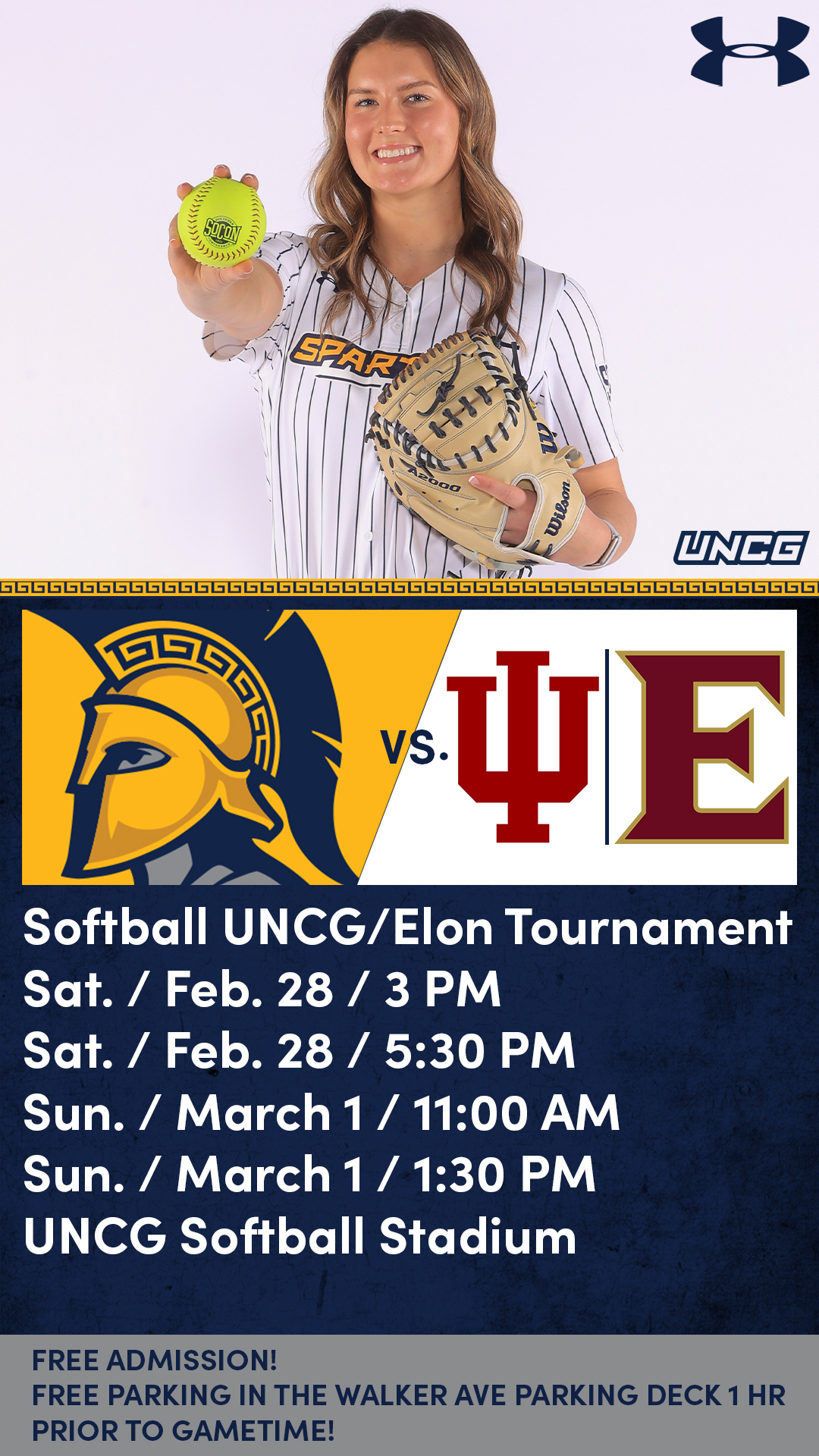 UNCG Softball vs Elon, Saturday and Sunday at the UNCG Softball Stadium.
