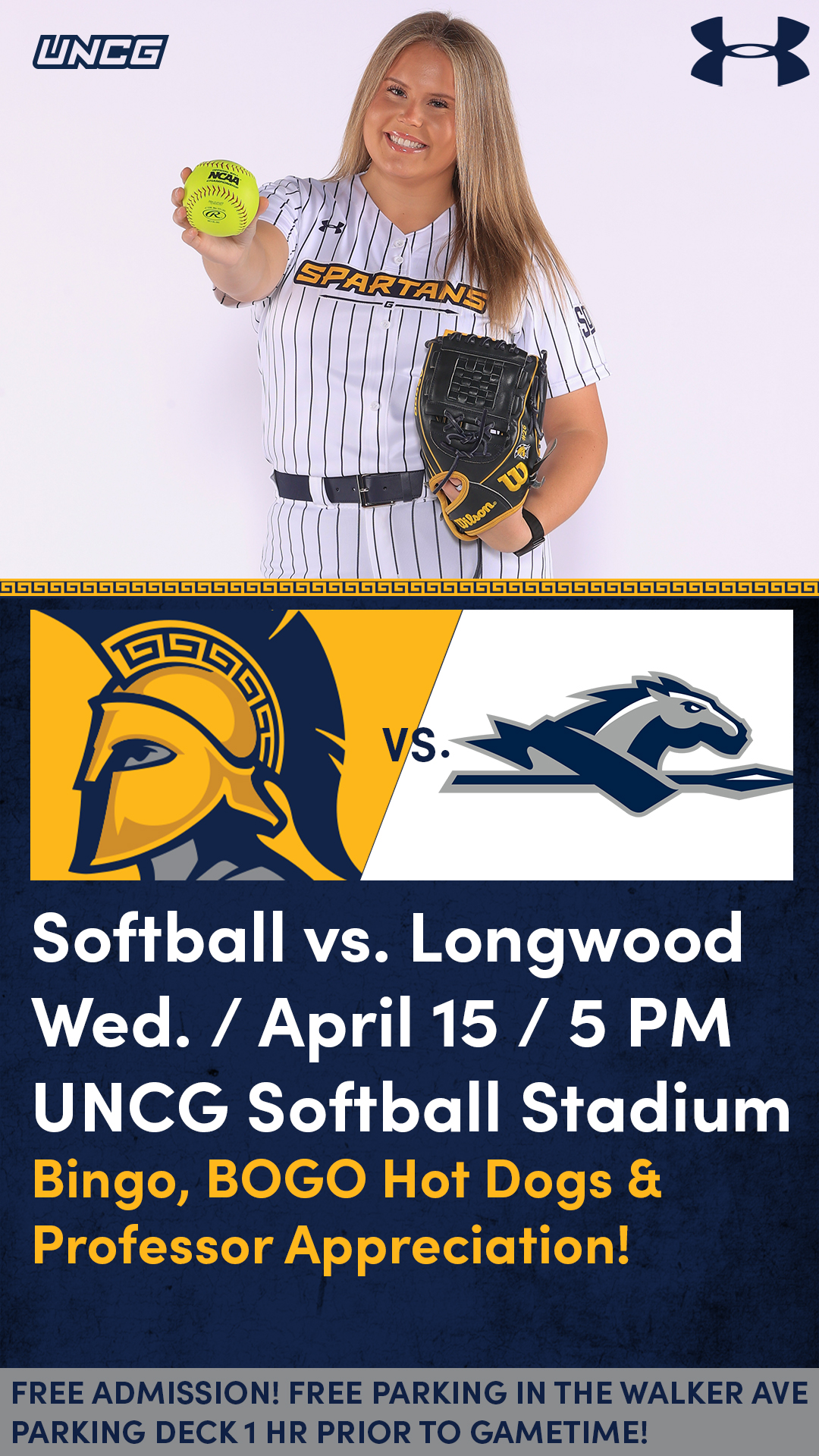 Softball this Wednesday, April 15, against Longwood at 5pm.