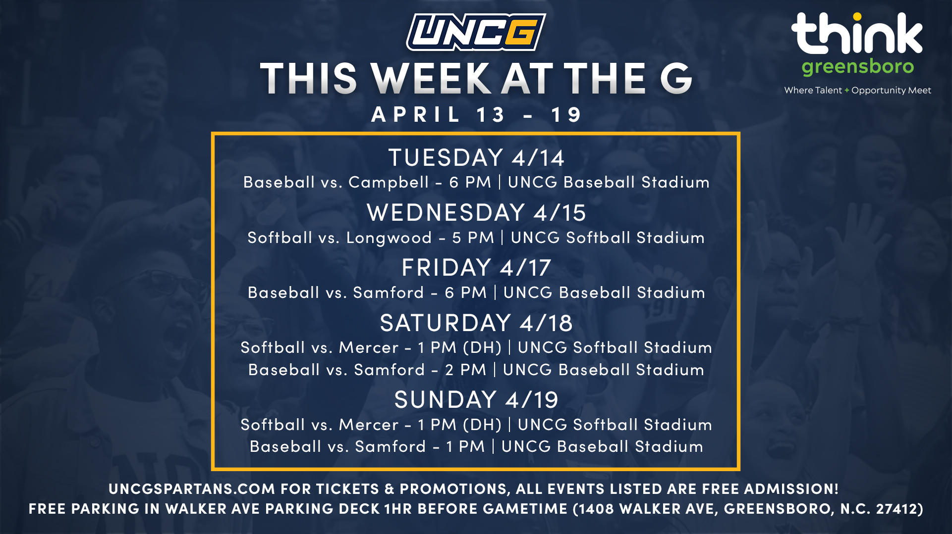 Upcoming events happening at UNCG involved baseball and softball.